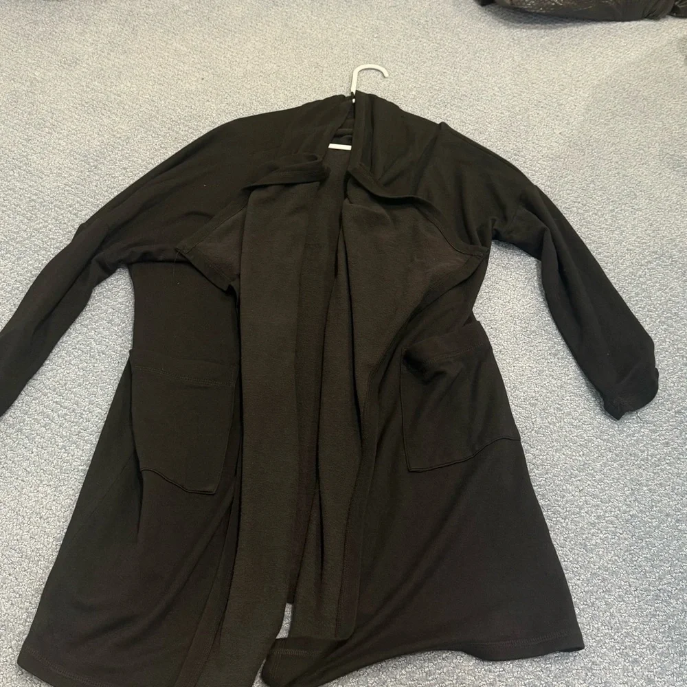 Karen by Karen Kane open front layered cardigan jacket  with pockets - Picture 3 of 16